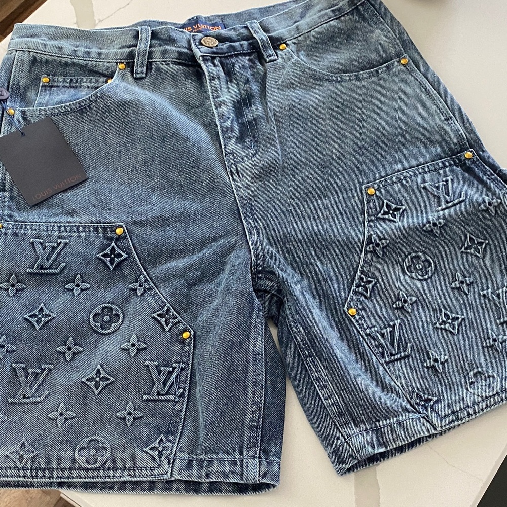 Louis Vuitton Denim Monogram Shorts